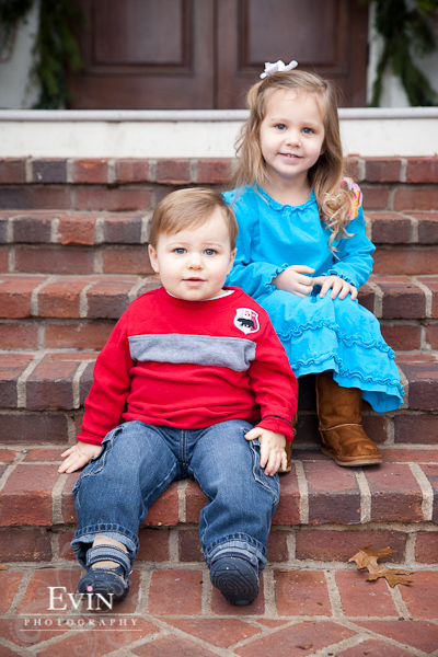 Brother and Sister Portrait on steps at Westhaven