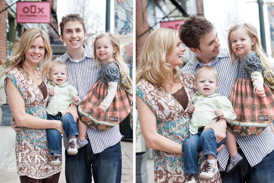 Family Photos in Downtown Franklin, TN with Matilda Jane dress