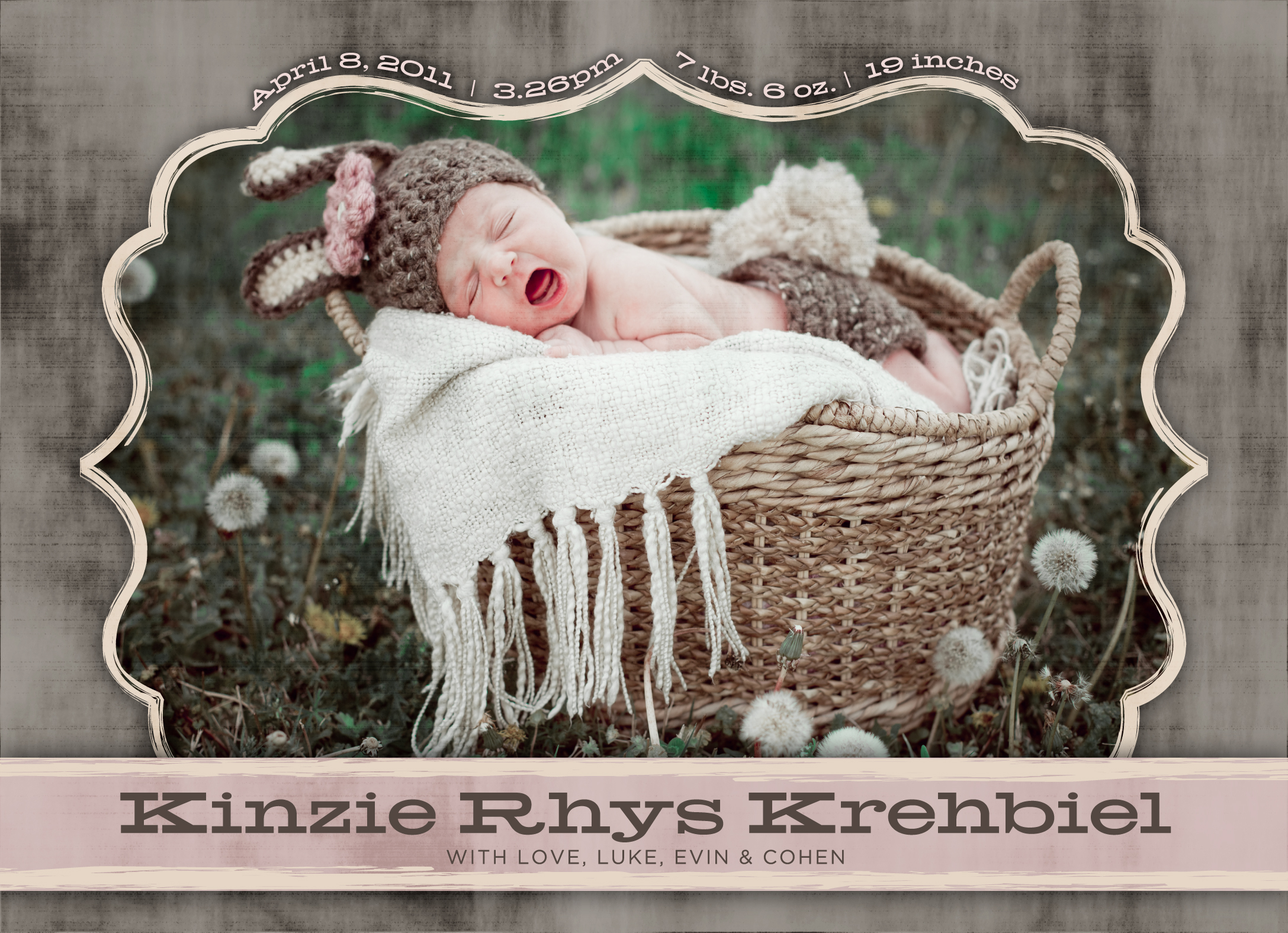 Newborn Baby Announcement by Evin Photography