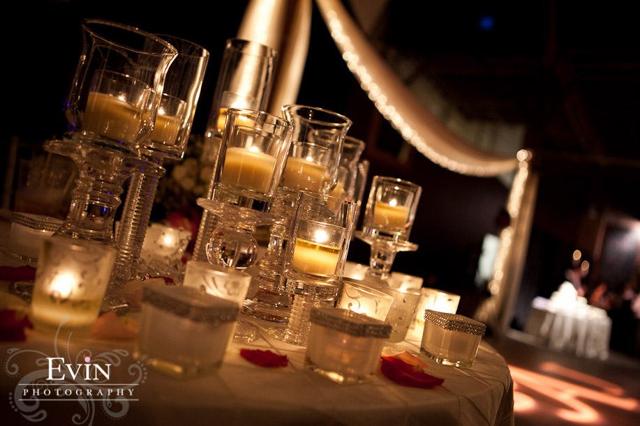 Candlelit reception in The Factory at Bethany & Jay Alexander's Wedding in Franklin, TN