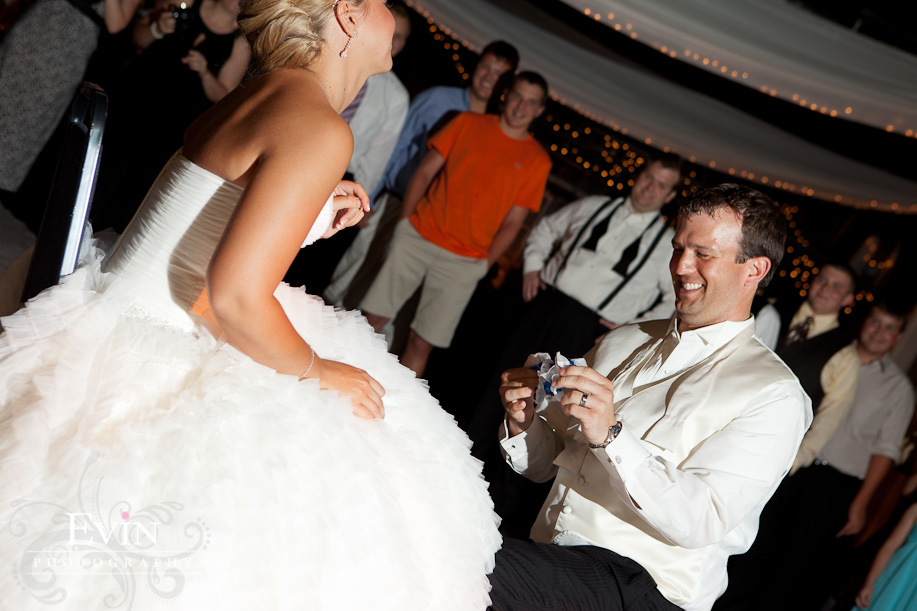 Garter toss at Bethany & Jay Alexander's Wedding in Franklin, TN
