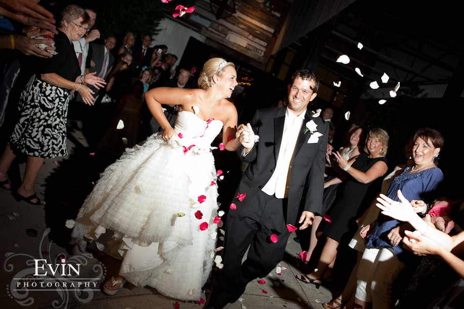 Bride and Groom exit from reception in The Factory at Bethany & Jay Alexander's Wedding in Franklin, TN
