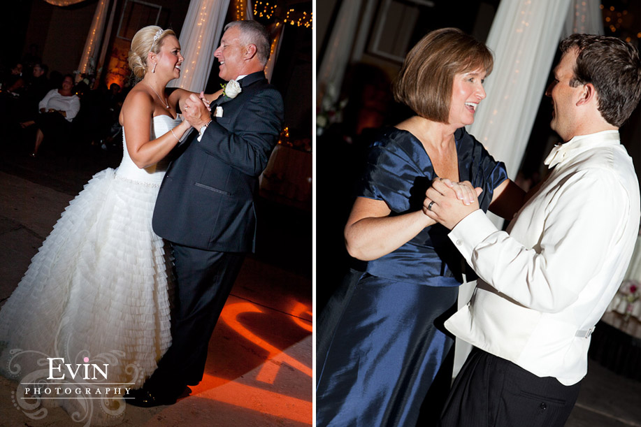 Father daughter dance and mother son dance at The Factory in Franklin, TN wedding reception