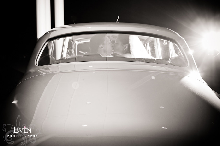 Classic car with bride and groom photo - Wedding Ceremony and Reception in Brentwood and Nashville, TN