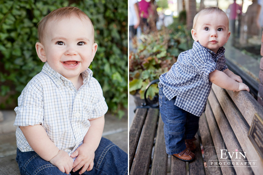 7 Month baby boy portraits downtown Franklin, TN