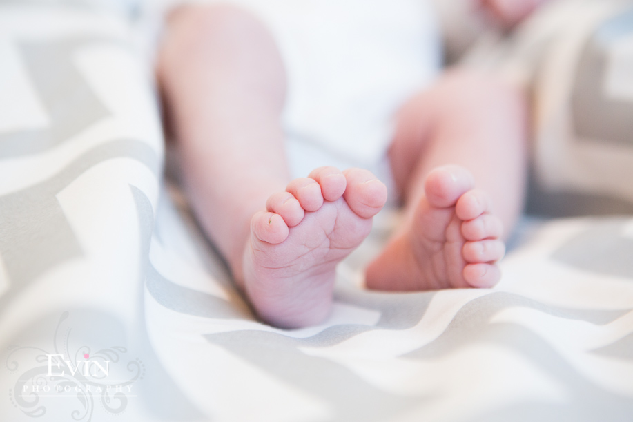 Newborn Portraits in Chevron print Nursery by Baby Portrait Photographer Evin Photography