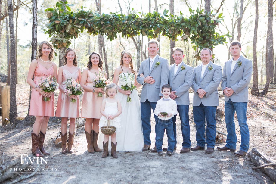 South Georgia Outdoor wedding with jeans and cowboy boots