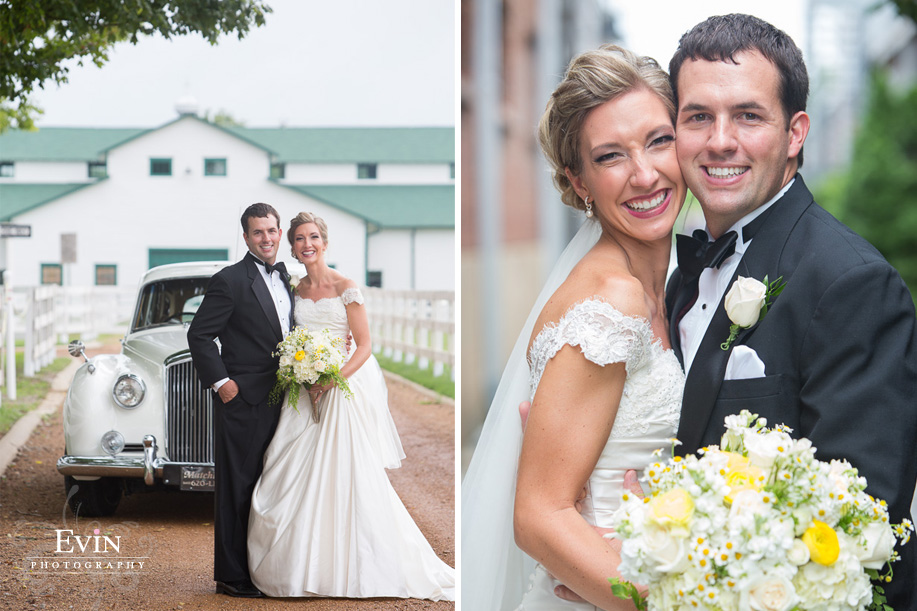 White Bentley car exit at Southern Style Franklin Tennessee Wedding by Nashville Wedding Photographer Evin Photography